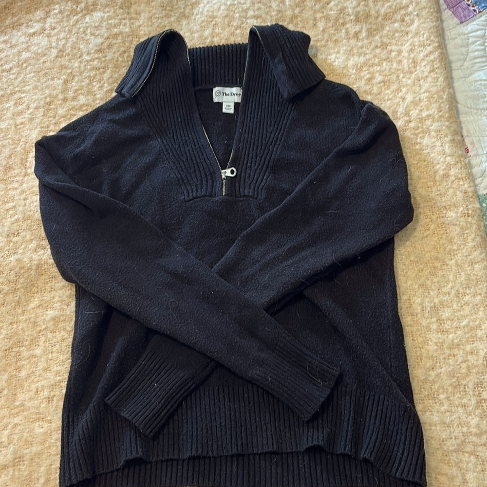 The Drop XXS 3/4 Zip Sweater, turn down neck